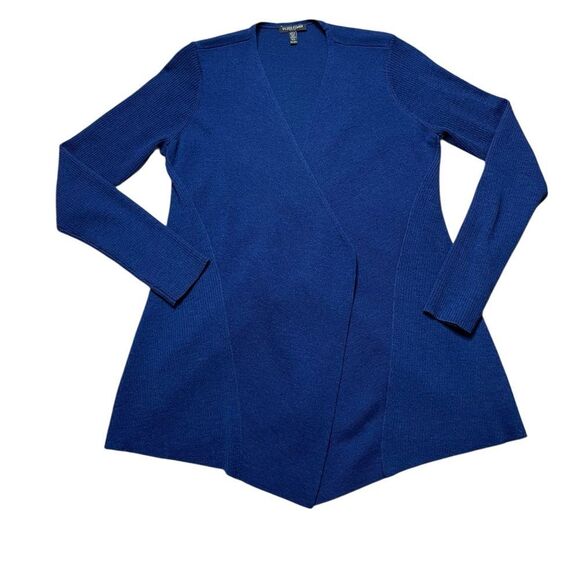 NWOT Eileen Fisher Deep Blue Wool Cardigan Sweater Size Medium Petite - Picture 2 of 6